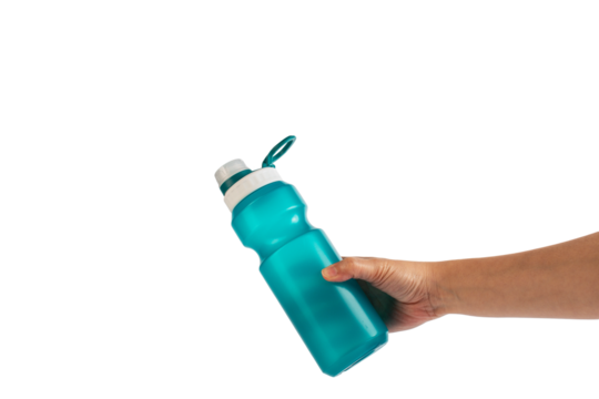 Hand holding cup cold storage. Tumbler glass cold store. on transparent background.