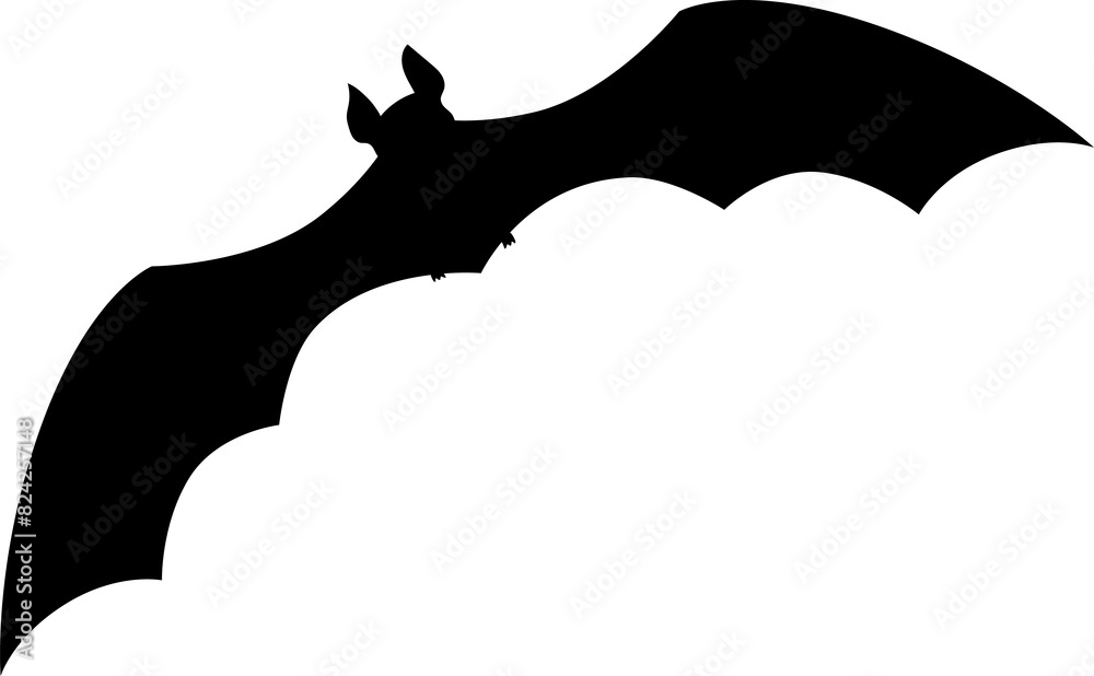 Poster Halloween season black scary bat silhouette