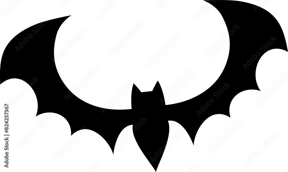 Wall mural halloween horror flying bat black silhouette