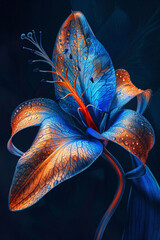 Blue crystal clear flowers
