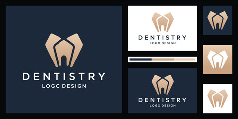 Dental, dentist logo  and business card template