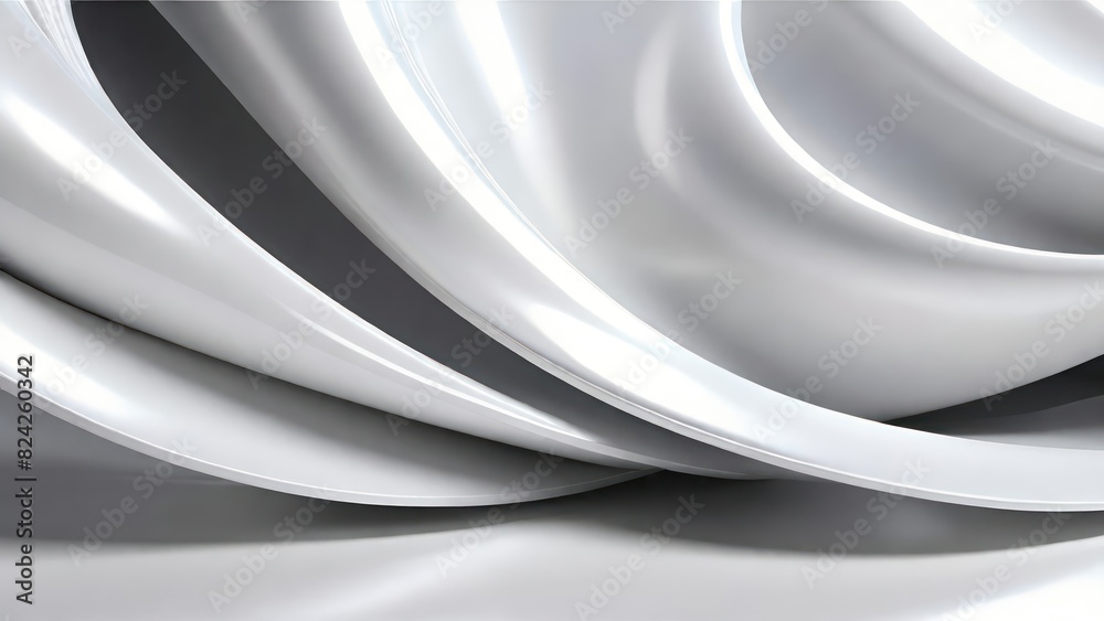 Aufkleber soft and smooth textured 3d effect gray wavy curved lines abstract background.