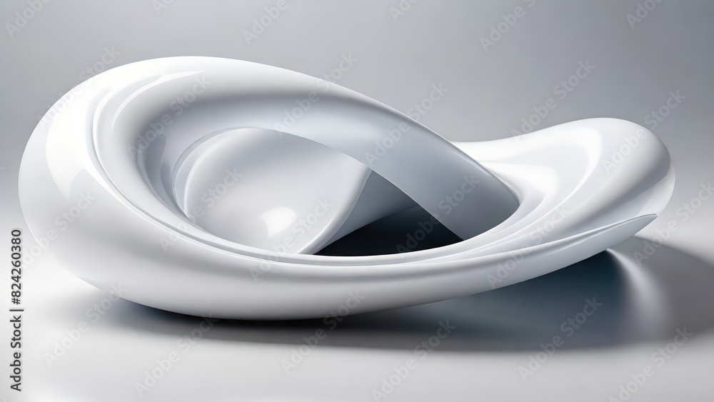 Aufkleber soft and smooth textured 3d effect gray wavy curved lines abstract background.