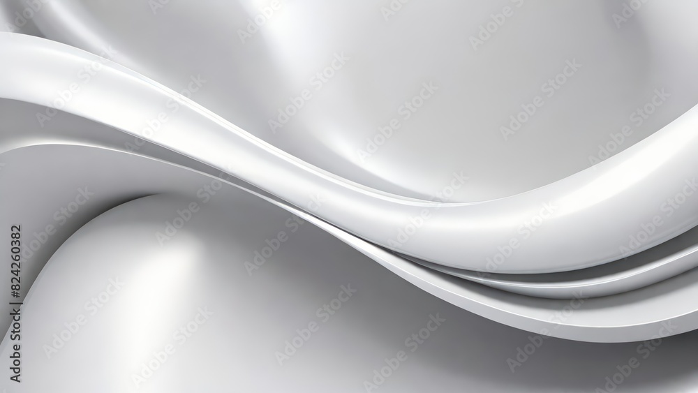 Aufkleber soft and smooth textured 3d effect gray wavy curved lines abstract background.