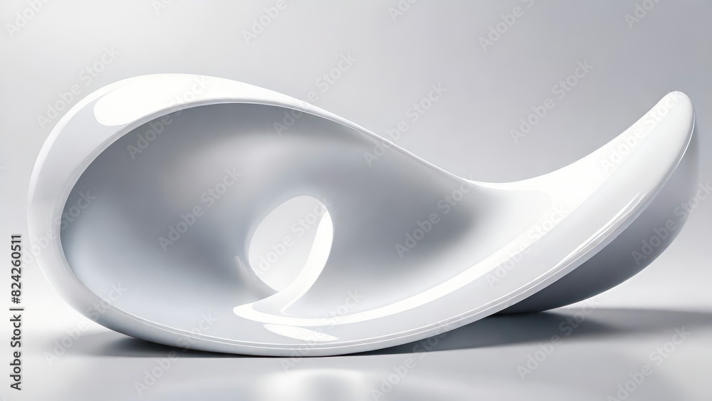 Aufkleber Soft and smooth textured 3d effect gray wavy curved lines abstract background.