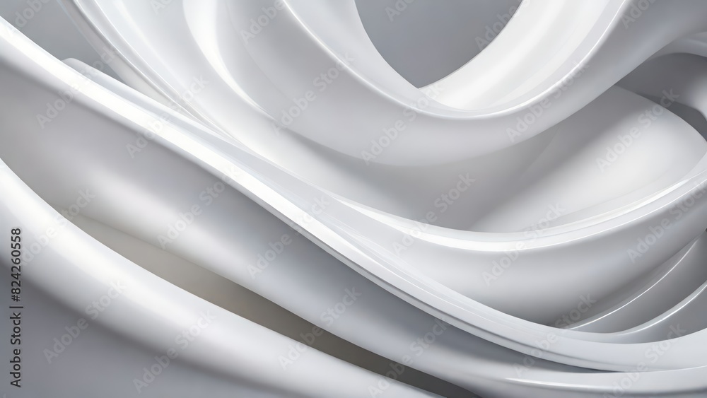 Aufkleber Soft and smooth textured 3d effect gray wavy curved lines abstract background.