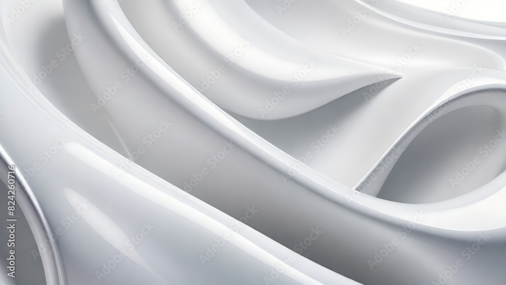 Aufkleber Soft and smooth textured 3d effect gray wavy curved lines abstract background.