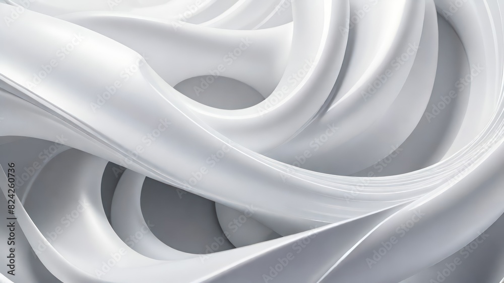 Aufkleber Soft and smooth textured 3d effect gray wavy curved lines abstract background.