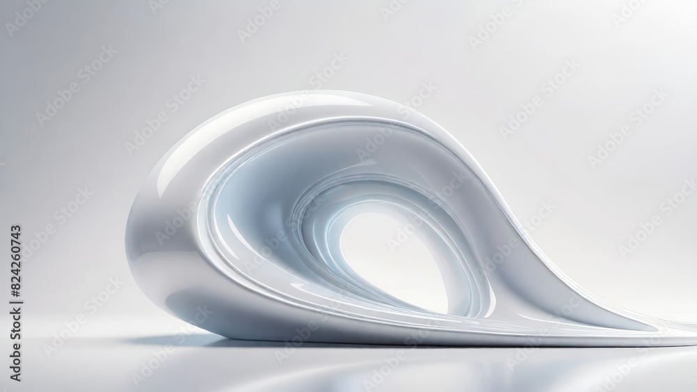 Aufkleber Soft and smooth textured 3d effect gray wavy curved lines abstract background.