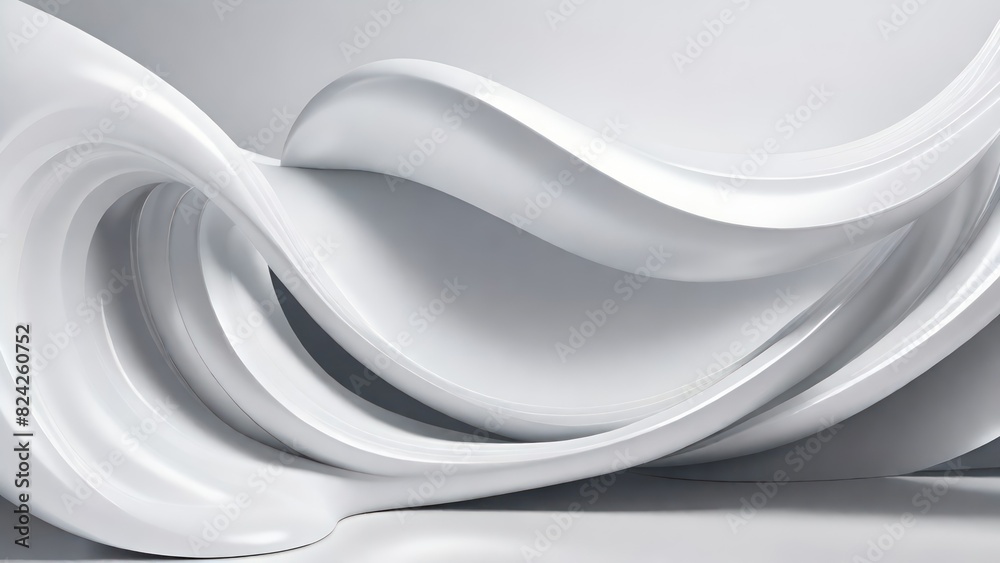 Aufkleber Soft and smooth textured 3d effect gray wavy curved lines abstract background.