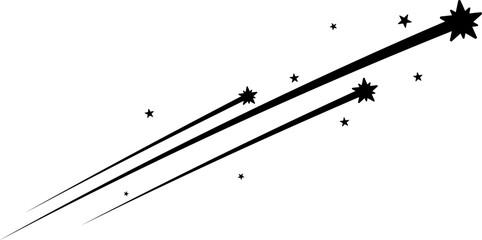 Shooting stars, flying meteors trails silhouette © Vector Tradition