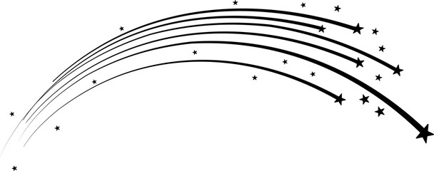 Shooting stars, falling Christmas starburst trails © Vector Tradition