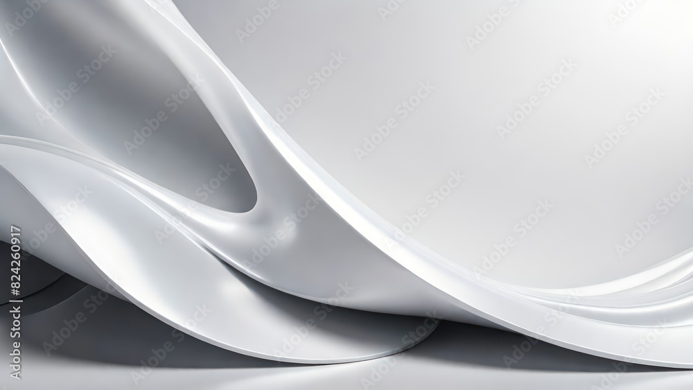 Aufkleber soft and smooth textured 3d effect gray wavy curved lines abstract background.