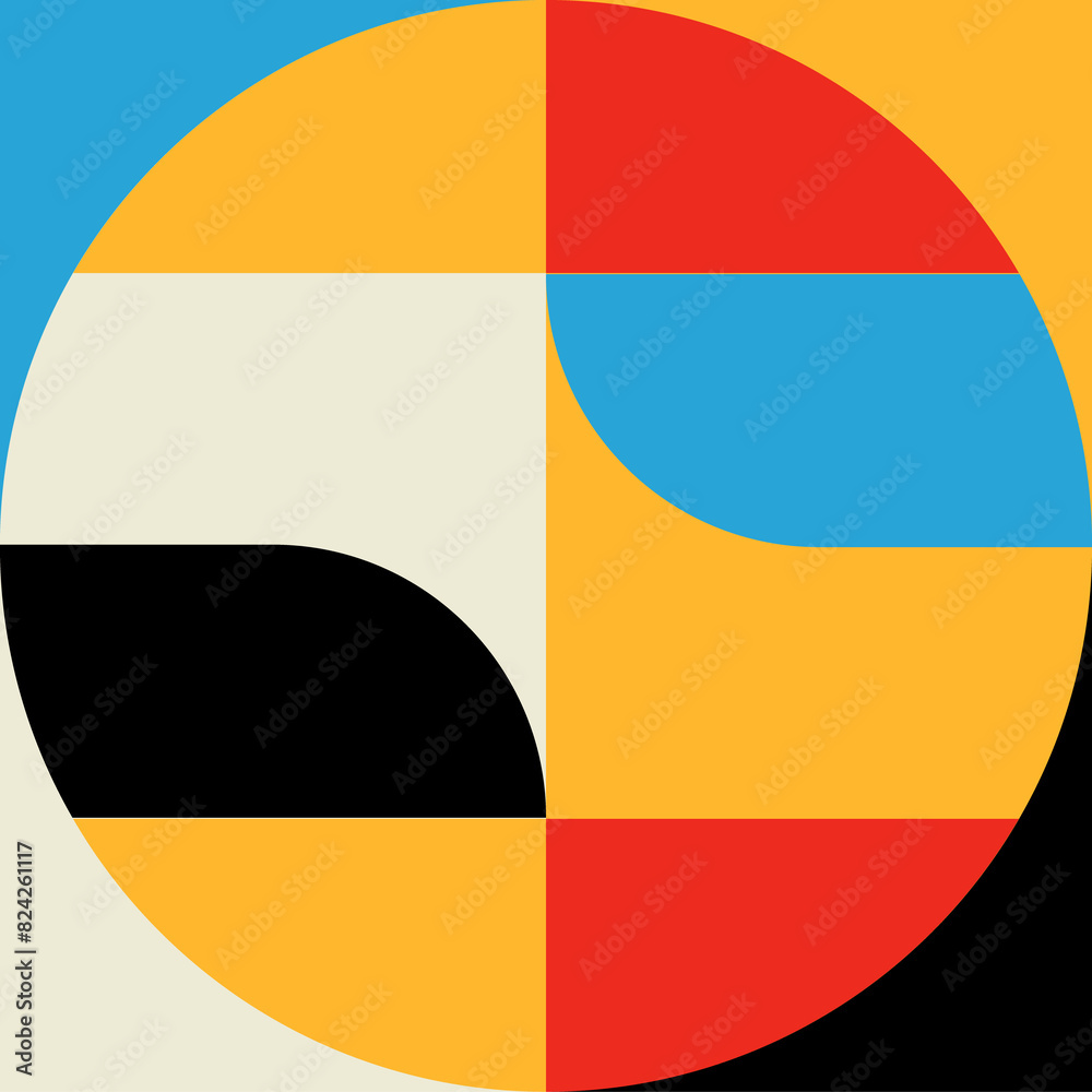 Poster abstract, colorful modern pattern form or element
