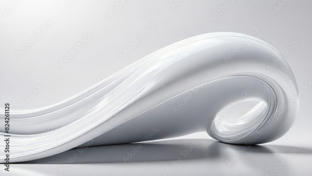 Aufkleber Soft and smooth textured 3d effect gray wavy curved lines abstract background.