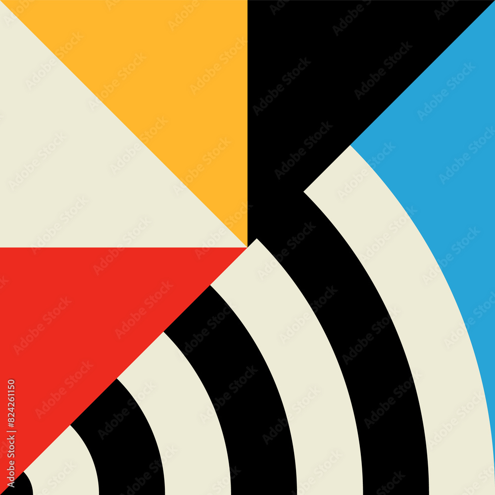 Poster geometric, graphic modern pattern block or shape