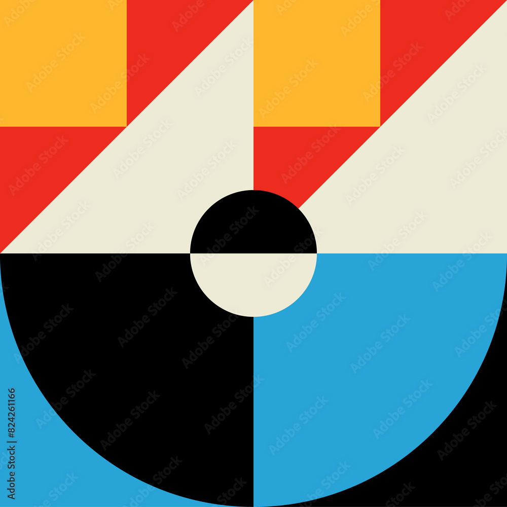 Poster abstract, colorful modern pattern block or shape
