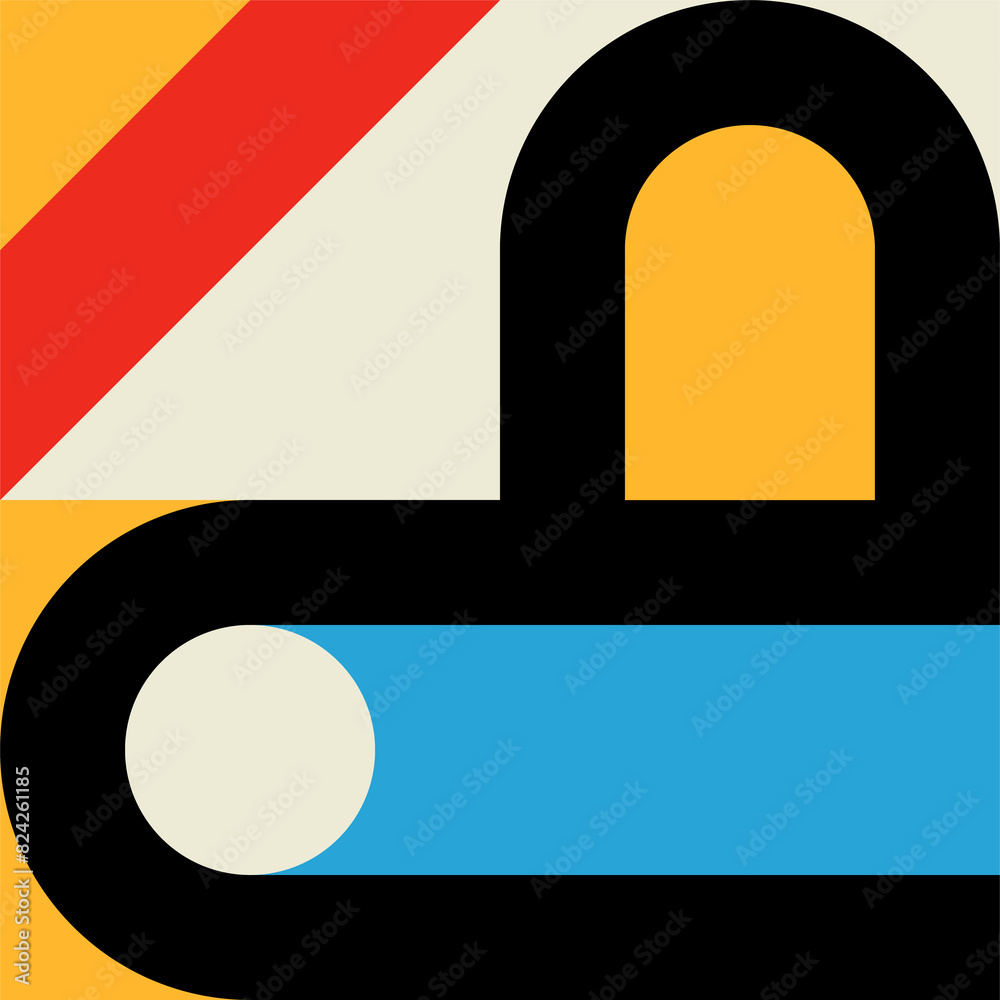 Poster geometric, graphic modern pattern shape or form