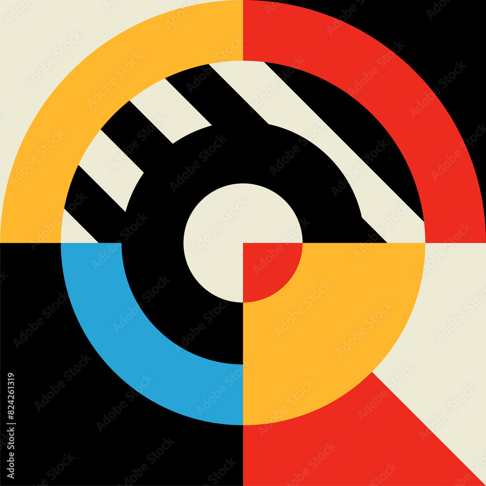 Aufkleber graphic, colorful modern pattern block or element