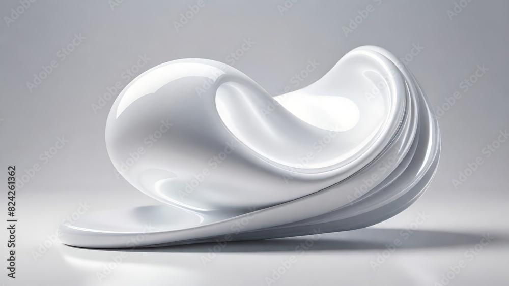 Aufkleber soft and smooth textured 3d effect gray wavy curved lines abstract background.