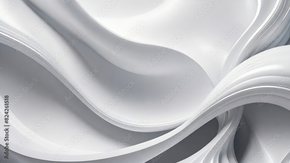 Aufkleber Soft and smooth textured 3d effect gray wavy curved lines abstract background.