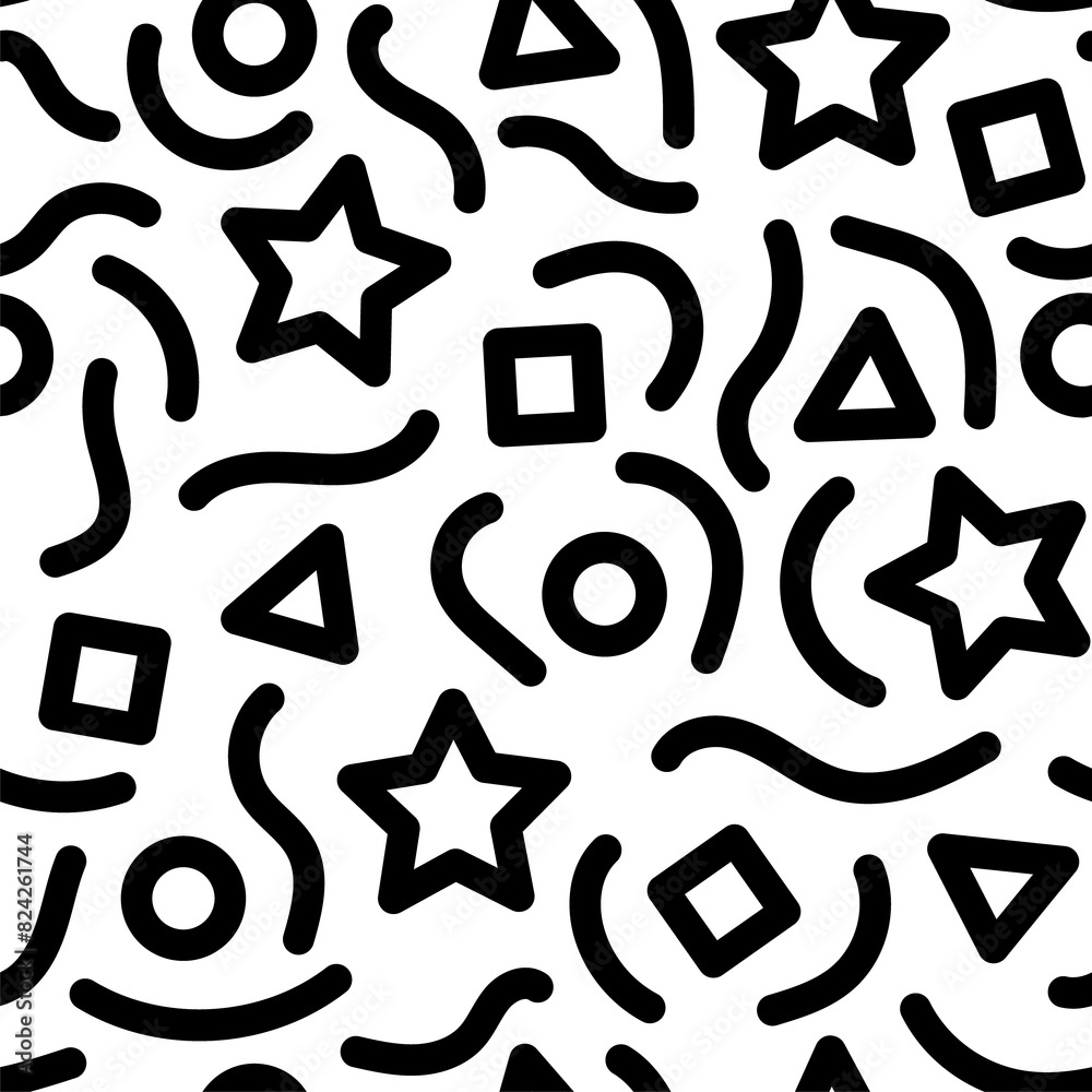 Poster graphic memphis shape or geometric pattern