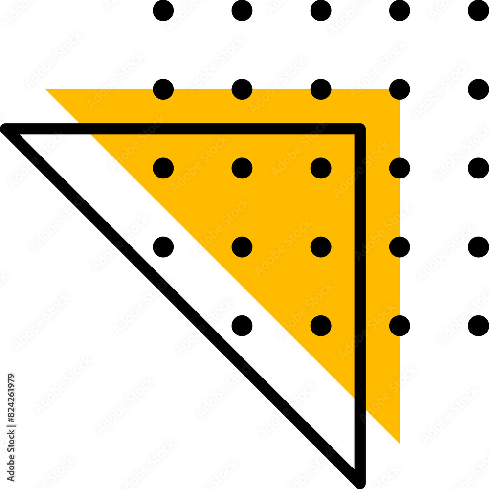 Aufkleber abstract geometric memphis triangular shape, dots