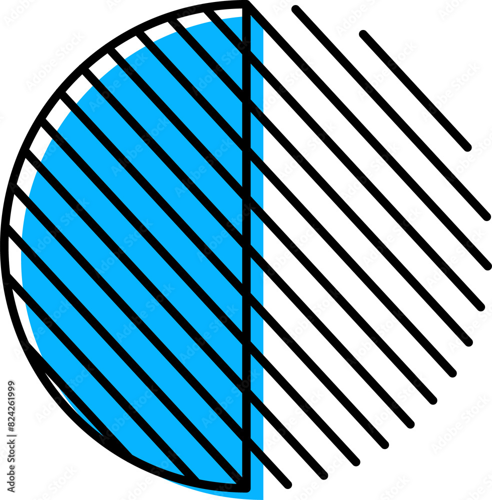 Poster abstract geometric memphis round shape with lines