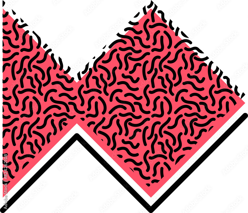 Poster abstract geometric memphis rhombus and triangle