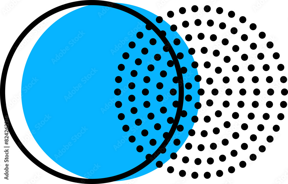 Poster abstract geometric memphis shape of two circles