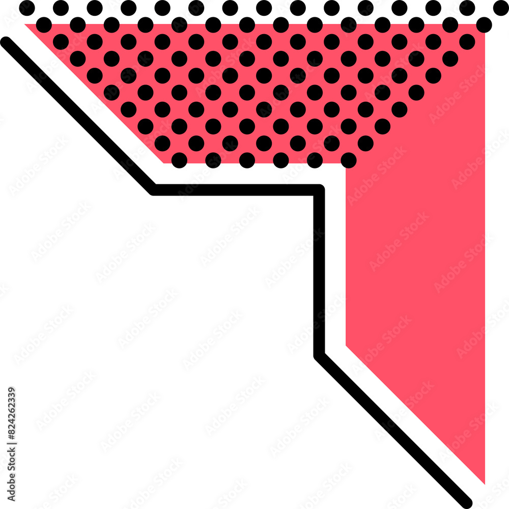 Poster Abstract memphis pink triangular shape with dots