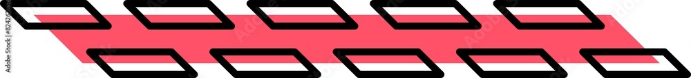 Poster abstract geometric memphis parallelepiped shapes