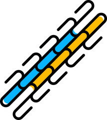 Abstract geometric memphis shape with squiggles