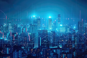 Obraz premium The Lines of Electronic Scattering and Cities