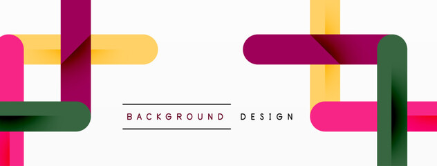 Colorful lines with shadows. Geometric background design. Vector Illustration For Wallpaper, Banner, Background, Card, Book Illustration, landing page