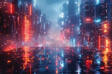 Fototapeta premium The Lines of Electronic Scattering and Cities