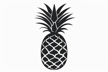 minimalist black silhouette of pineapple fruit isolated on white background vector illustration