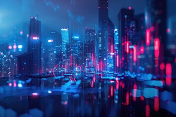 Obraz premium The Lines of Electronic Scattering and Cities