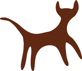 Cat cave painting, prehistoric caveman art