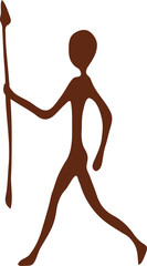 Ancient hunter cave painting, caveman artwork