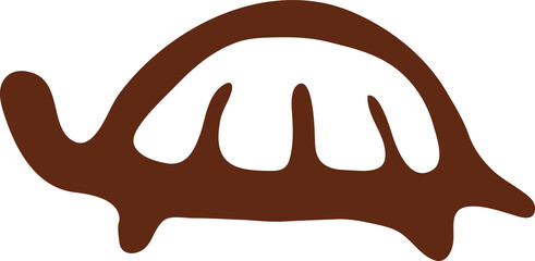 Turtle cave painting, ancient caveman artwork