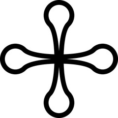 Y2K groovy geometric element, graphic shape