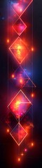 A geometric abstract background with neon lights. 