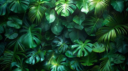 Background Tropical. Orchids cling to tree trunks, their delicate blooms adding splashes of pink, purple, and white to the sea of green that surrounds them, like precious jewels hidden amidst.