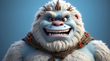 funny 3D abominable snowman yeti character