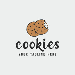 cookies vintage logo vector illustration template icon graphic design