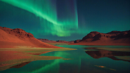 Aurora Oasis on Mars