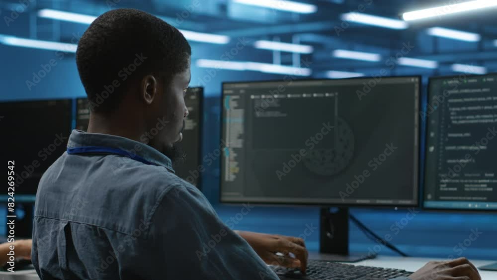 Poster it specialist in server farm ensuring valuable data remains shielded from potential threats, safegua