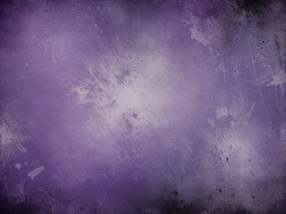 Purple and Black Background with Vintage Grunge Texture and Watercolor Stains.