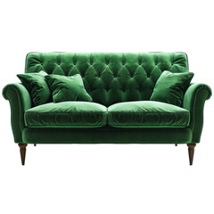 Green couch isolated on transparent background